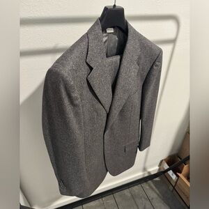 $9880 Kiton Grey Flannel Suit EU 49 US 38/39 Short 100% Wool Made In Italy